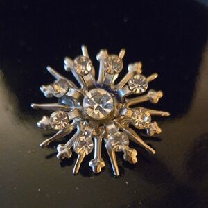 Vintage Silver Starburst Brooch